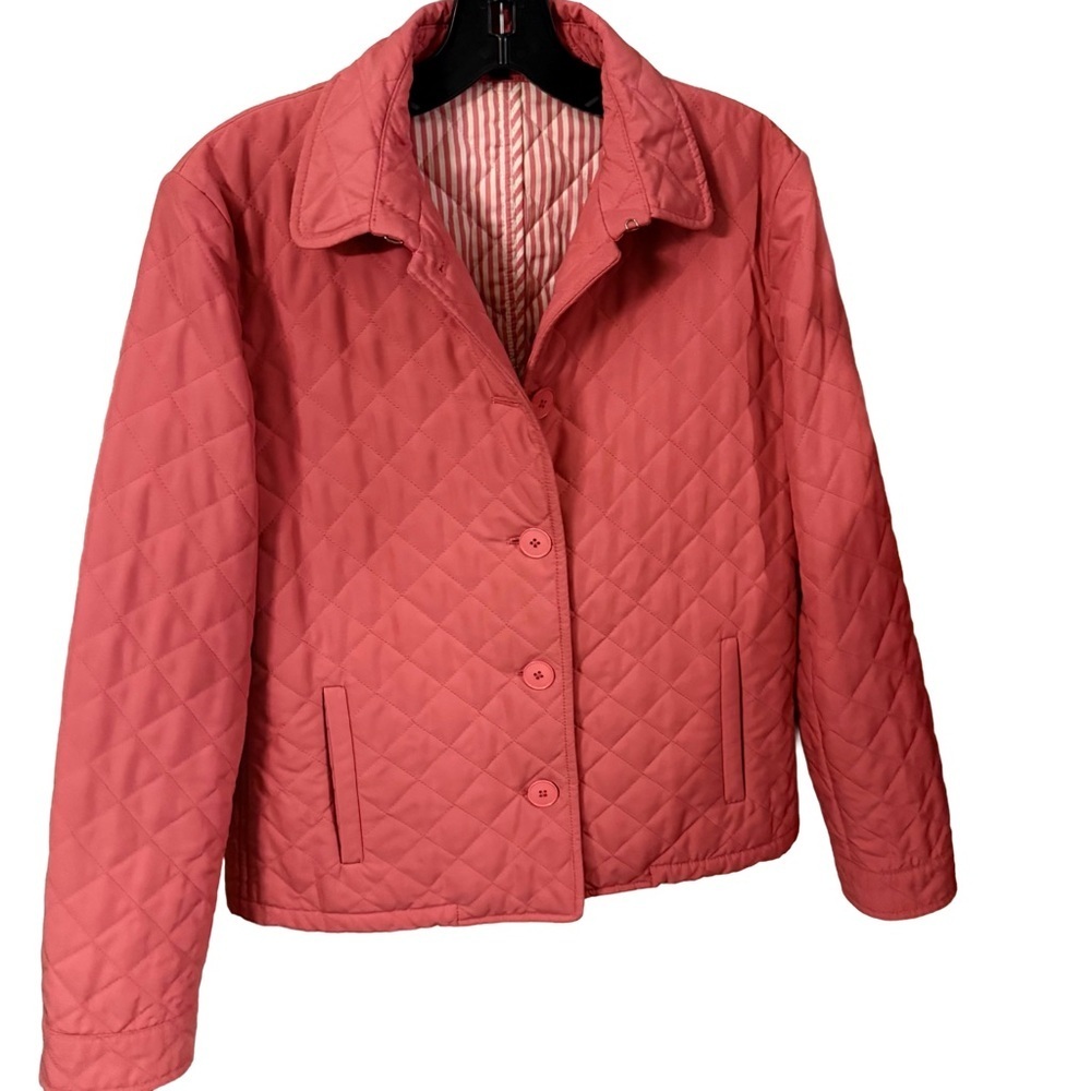 Ralph Lauren Black Label Vtg Women’s Pink Quilted Barn Jacket / Coat Sz L